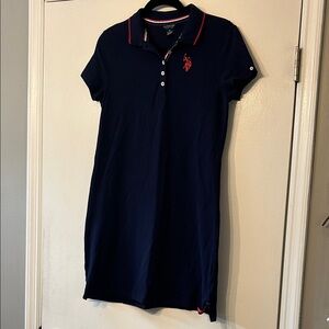 Navy Dress with Red Logo